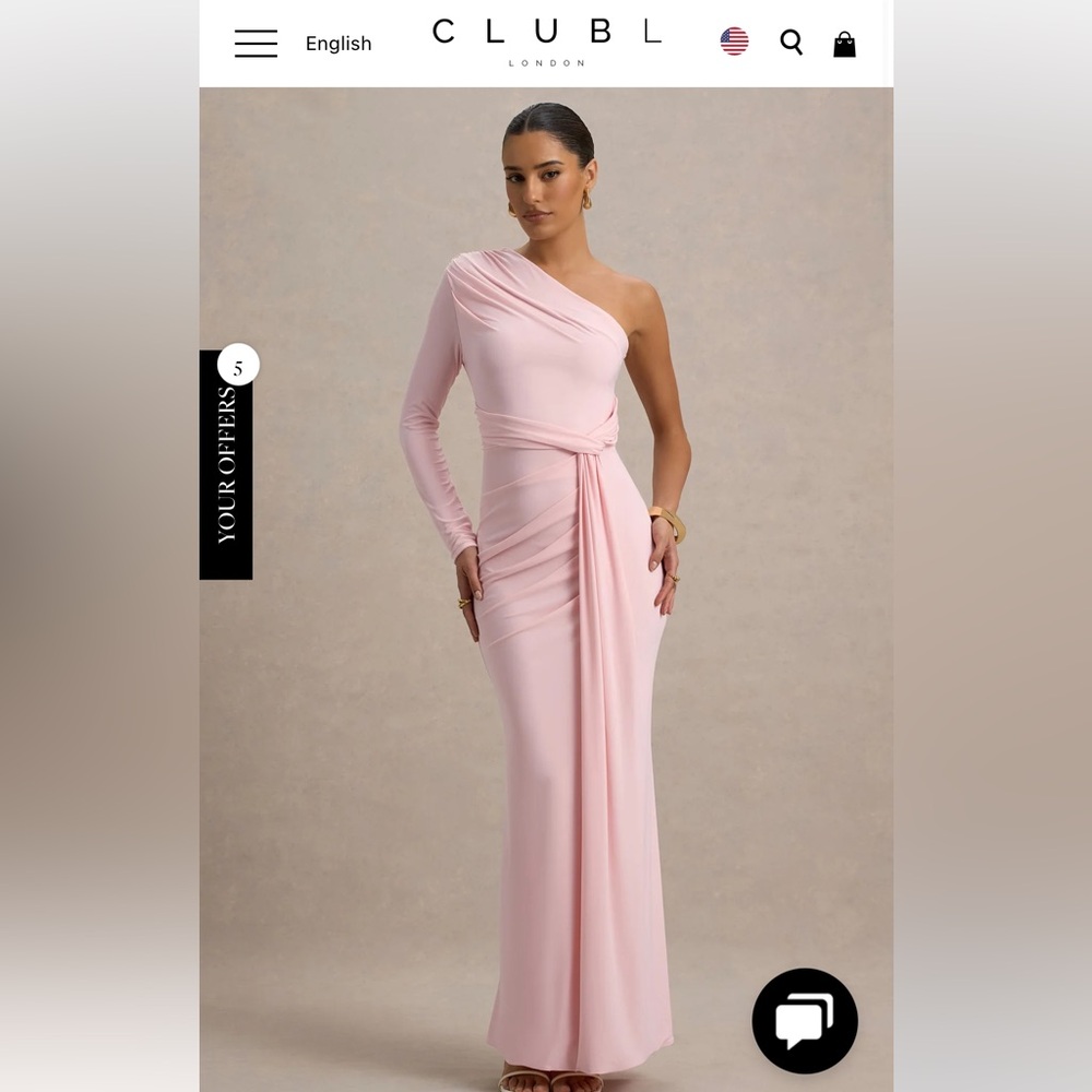 Club London One-Shoulder Pink Dress